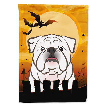 Caroline's Treasures BB1778CHF Halloween White English Bulldog Canvas House Size Flag, Multicolor, Large