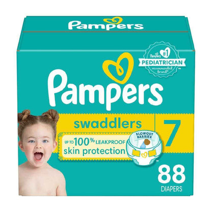 Pampers Swaddlers Diapers, Size 7 (26-50 lbs), 88 Count, Absorbent, Keeps Baby Dry and Comfortable, Skin Safe Disposable Baby Diaper 🍁 All In One Marketplace Canada