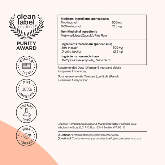 Myo-Inositol & D-Chiro Inositol Powder Capsule | Restore Ovarian Function and Promote Glucose Metabolism in Women with PCOS | 30-Day Supply | 120 Inositol PCOS Supplements for Women Caps 🍁 All In One Marketplace Canada
