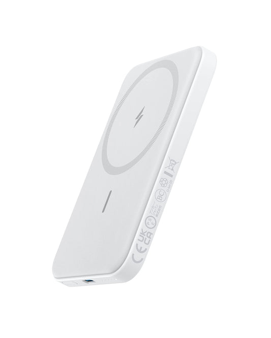 Anker 621 Magnetic Portable Charger (MagGo), 5,000mAh Wireless Power Bank with USB-C Cable, Magsafe-Compatible Battery Pack for iPhone 17/16/15/14/13/12 Series (White) 🍁 All In One Marketplace Canada