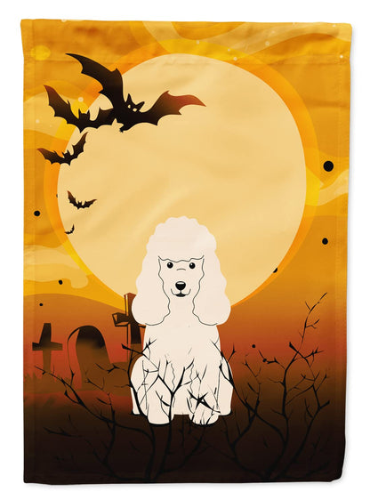 Caroline's Treasures BB4336GF Halloween Poodle White Flag Garden Size, Small, Multicolor