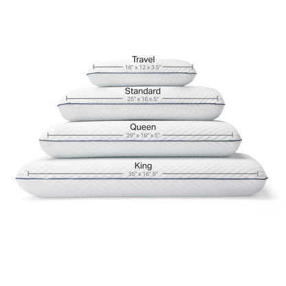 WEEKENDER Ventilated Gel Memory Foam Pillow - Washable Cover - Queen Size(Pack of 1), White 🍁 All In One Marketplace Canada