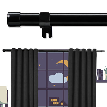 Extra Long Curtain Rods for Windows 28 to 144 inch, 1" Heavy Duty Drapery Rods with Adjustable Brackets, Bedroom Easy Instal Simple Blackout Outdoor Black Curtain Rods for Patio 🍁 All In One Marketplace Canada