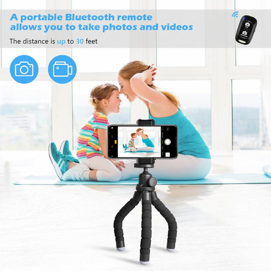 UBeesize Phone Tripod, Portable and Flexible Tripod with Wireless Remote and Universal Clip, Compatible with All Cell Phones/Cameras, Cell Phone Tripod Stand for Video Recording (Black) 🍁 All In One Marketplace Canada
