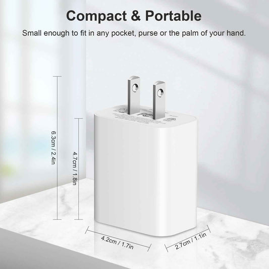 USB C Charger Block USB Charger Block 20W Dual Port PD+QC Power Adapter Fast Charging Block Compatible with iPhone 16/15/14/13/12/11 Pro/Pro Max/Plus, XS/XR, Google Pixel, Samsung Galaxy (4) 🍁 All In One Marketplace Canada