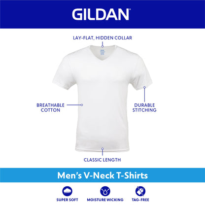 Gildan Men's V-Neck T-Shirts, Multipack, Black (6-Pack), Medium 🍁 All In One Marketplace Canada