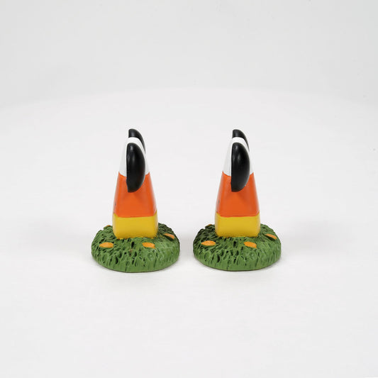 Department 56 Disney Village Halloween Accessories Candy Corn Topiaries Figurine Set, 1.5 Inch, Multicolor