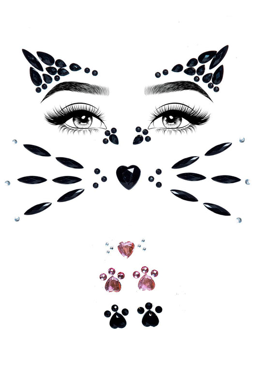 Leg Avenue Women's Halloween Rhinestone Face Jewels Costume Eyewear, Animal Black, One Size US, Multi, One Size