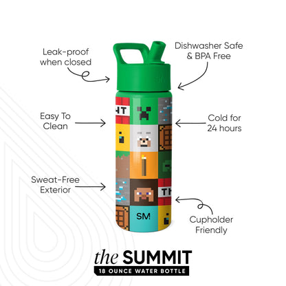 Simple Modern Minecraft Kids Water Bottle & Toddler Cup | 18oz 🍁 All In One Marketplace Canada