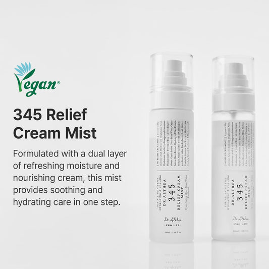 Dr.Althea 345 Relief Cream Mist | Hydrating Facial Mist with Rice Extract | Soothing Care for Sensitive Skin | Vegan Korean Skincare, 100ml 🍁 All In One Marketplace Canada