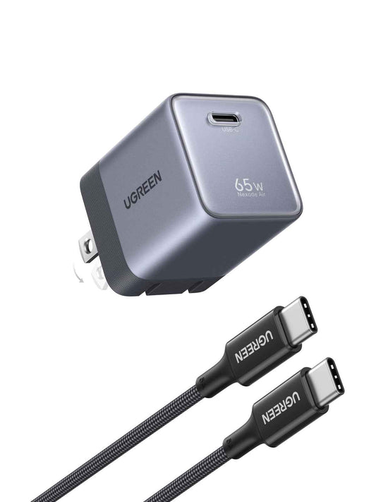 UGREEN Nexode Air 65W USB C Charger with USB C Cable, Ultra-Compact Pocket-Sized, Foldable PD Fast Charging Block, GaN Type C Wall Charger Compatible with MacBook, iPhone 17, Galaxy S26, Pixel, Grey 🍁 All In One Marketplace Canada