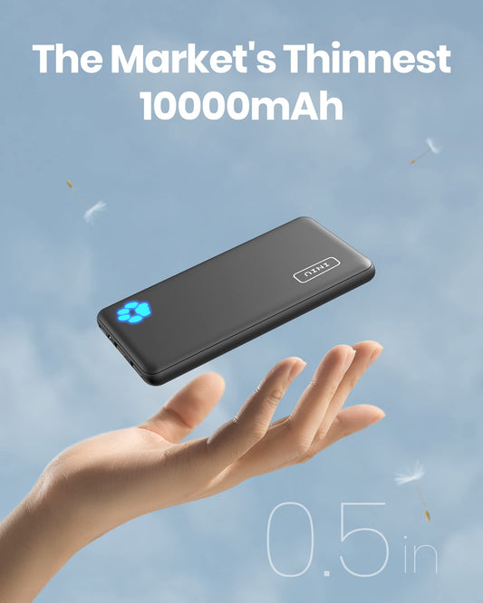INIU Power Bank, Slimmest 10000mAh Portable Charger, Triple 3A High-Speed Charge External Battery Pack with Flashlight, USB C Phone Charger for iPhone 17 16 15 14 13 Samsung S22 Google LG iPad etc 🍁 All In One Marketplace Canada