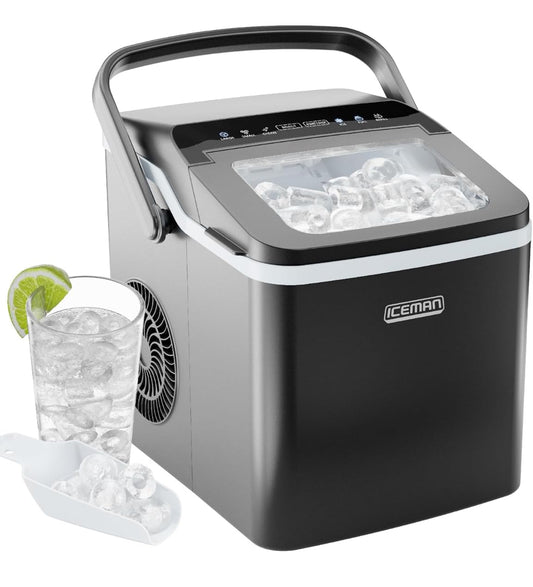 Iceman Dual-Size Ice Maker Countertop - Portable Ice Machine, Large and Small Ice Machine Maker with Self Cleaning, 9 Cubes in 7 Mins, 22lbs/24hrs, for Home, Kitchen, Office, Party, Ice Scoop Included 🍁 All In One Marketplace Canada
