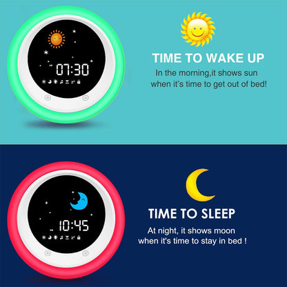 I.Code Sun & Moon Rise Kids Alarm Clock, Children's Sleep Trainer, Sleep Sound Machine, Wake Up Light & Night Light, Teach Kids Day & Night 🍁 All In One Marketplace Canada