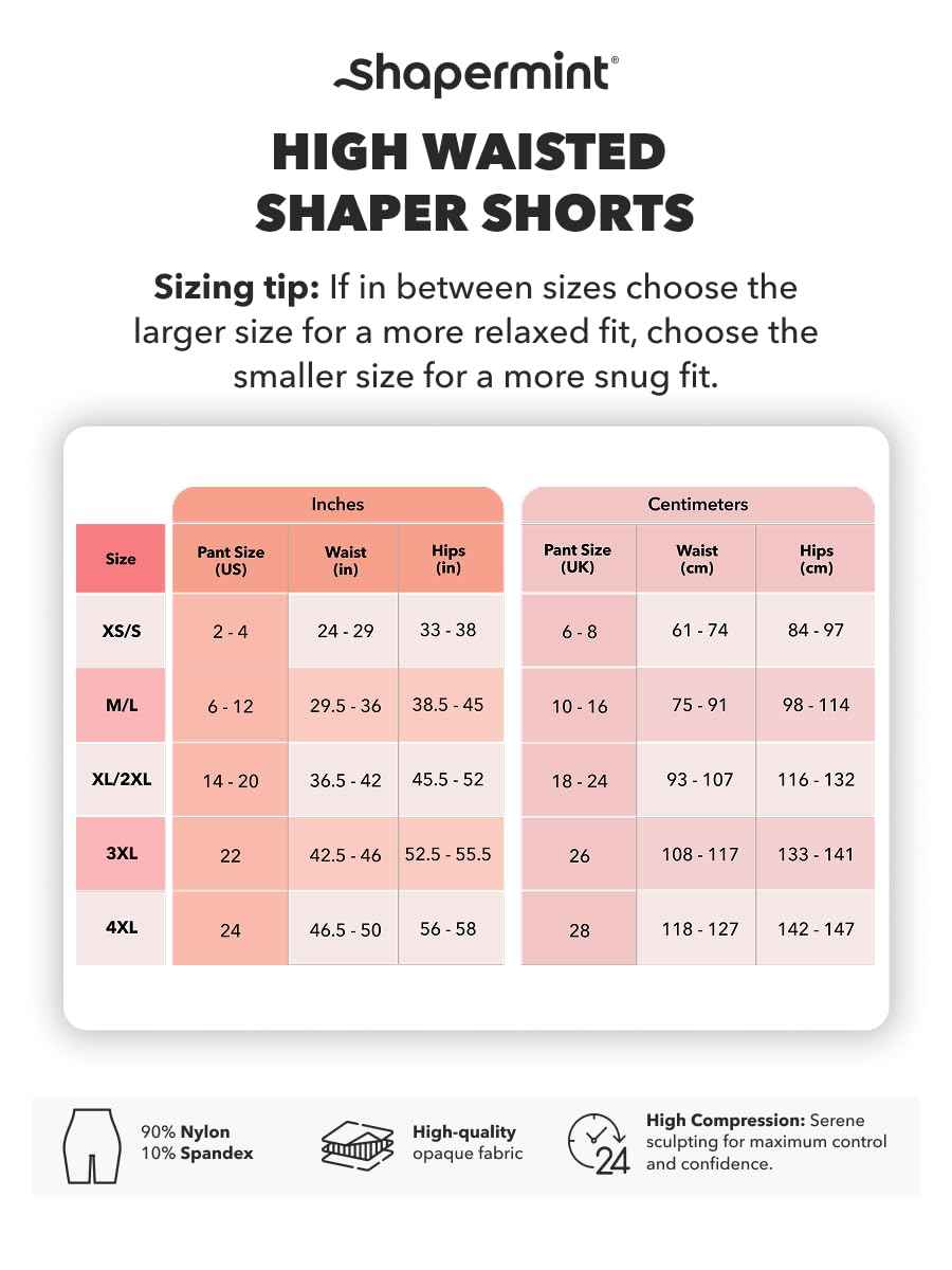 SHAPERMINT All Day Every Day High Waisted Shaper Shorts - Shapewear Women Tummy Control Underwear, Body Shaper for Women Nude 🍁 All In One Marketplace Canada