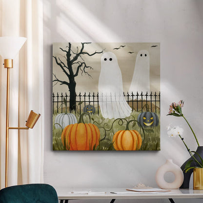 Renditions Gallery Modern Canvas Wall Art Pictures for Office Decorations Halloween Hunted Pumpkin Patch Premium Wall Hanging Wooden Artwork for Livingroom Kitchen Paintings - 16"X16" LT508
