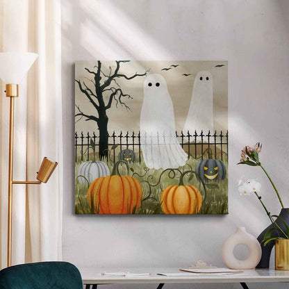 Renditions Gallery Modern Canvas Wall Art Pictures for Office Decorations Halloween Hunted Pumpkin Patch Premium Wall Hanging Wooden Artwork for Livingroom Kitchen Paintings - 10"X10" LT508