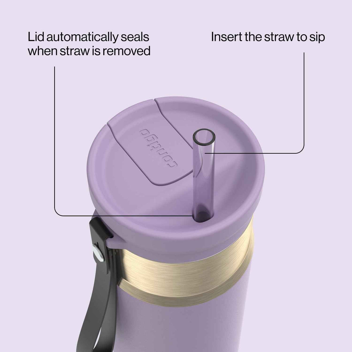 Contigo SnapSeal 24 oz Water Bottle w/Carry Strap & Reusable Straw | Vacuum-Insulated Stainless Steel for Hot & Cold Drinks | Spill-Proof Lid | BPA & Lead-Free | Dishwasher Safe 🍁 All In One Marketplace Canada
