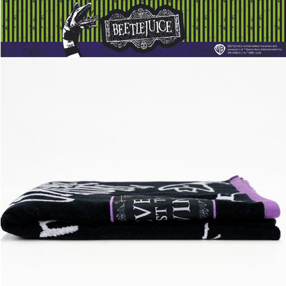 Franco Luxe Beetlejuice Halloween Goth Super Soft Plush Oversized Cotton Jacquard Bath/Pool/Beach Towel, 64 in x 34 in, (Officially Licensed Product)