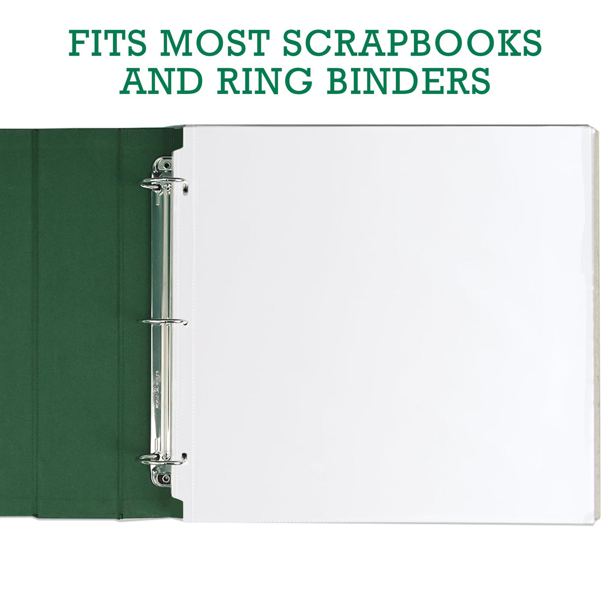 Samsill Scrapbook Refill Pages 12x12 Inch, 50 Pack, Fits 3 Ring Scrapbook Binders and 12x12 Photo Albums, Top-Loading, Heavy-Duty, Holds 2 Pages, Super Clear