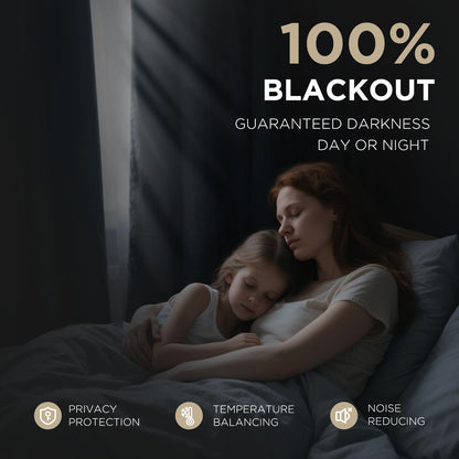 Joydeco Blackout Curtains for Bedroom - 96 Inch Long 100% Light Blocking 2 Panels Set Linen Drapes, Thermal Insulated Room Darkening Curtains, Linen Textured for Living Room, Rod Pocket & Back Tabs 🍁 All In One Marketplace Canada