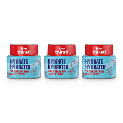 Ninja Thirsti HYDRATE Strawberry Kiwi Flavoured Water Drops with electrolytes and contain 0 calories*, 0 sugar* (*per 12oz classic serving). . Turn water into refreshing fruit-flavoured sparkling or still drinks with Ninja Thirsti Hydrate Flavoured Water