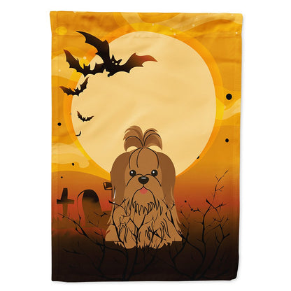 Caroline's Treasures BB4352CHF Halloween Shih Tzu Silver Chocolate Flag Canvas House Size, Large, Multicolor