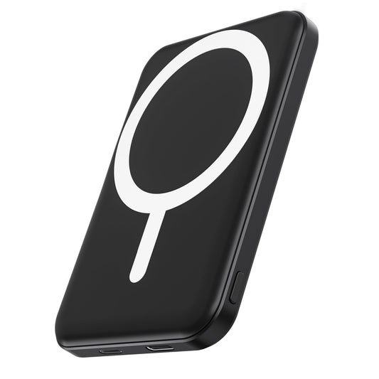 podoru for Magsafe Power Bank, 5000mAh Magnetic Battery Pack with Type-C Cable 20W PD Fast Charging Lighting Input for Wireless Portable Charger for iPhone 17/16/15/14/13/12 Series-Black 🍁 All In One Marketplace Canada