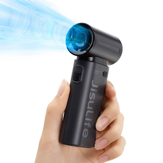 JISULIFE Portable Handheld Fan Life9, Turbo Power High Speed Air [18H Max Cooling Time], 5 Gear Wind, 5000mAh Rechargeable, Mini Pocket Design, Personal Fan for Travel Concerts Camping Makeup - Black 🍁 All In One Marketplace Canada