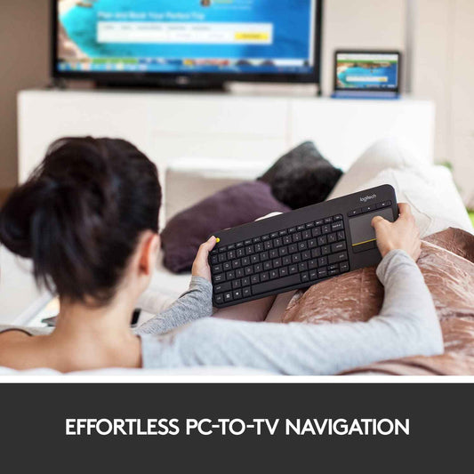 Logitech K400 Plus Wireless Touch TV Keyboard with Easy Media Control and Built-in Touchpad, HTPC Keyboard for PC-Connected TV, Windows, Android, ChromeOS, Laptop, Tablet - Black 🍁 All In One Marketplace Canada