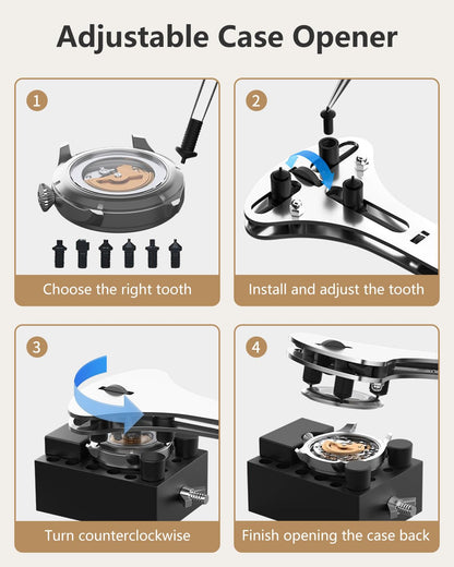 EasyTime Watch Repair Kit, Watch Link Removal Tool, Watch Band Adjustment, Including Watch Back Case Opener, Spring Bar, Operation Manual, Suitable for Battery Replacement and Strap disassemble 🍁 All In One Marketplace Canada