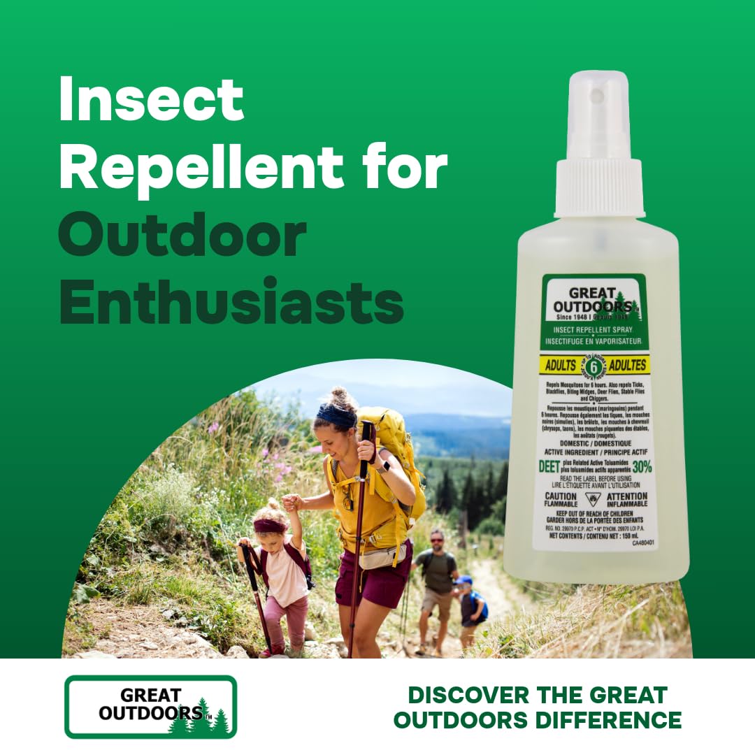 Great Outdoors Insect Repellent 30% DEET Pump Spray, 150mL 🍁 All In One Marketplace Canada