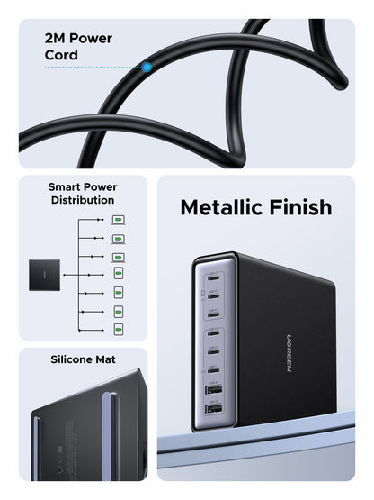 UGREEN 200W 8-Port GaN USB C Charger Block, Desktop Charging Station USB C and USB PD 100W Fast Charging Compatible for MacBook Pro 16" Air, XPS 13, iPad Pro, iPhone 17 Pro, Galaxy S26 S25 🍁 All In One Marketplace Canada