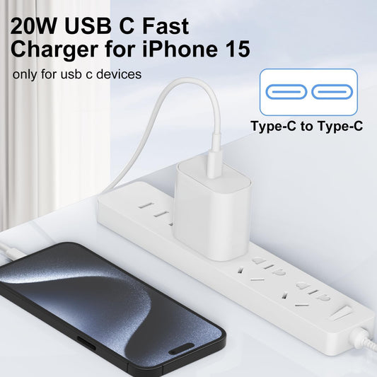 for iPhone 15 16 17 Charger Fast Charging 6ft, Apple 20W USB C Charger and Type C to C Cable Cord Block Plug Adapter for iPhone 17 Air/16 Pro/16 Pro Max/15 Pro Max/15 Plus/iPad 🍁 All In One Marketplace Canada