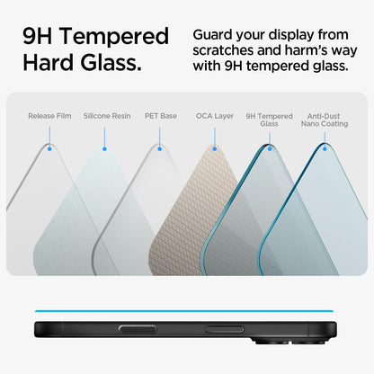 Spigen Tempered Glass Screen Protector [GlasTR EZ FIT] designed for iPhone 16 / iPhone 15 [2 Pack] 🍁 All In One Marketplace Canada
