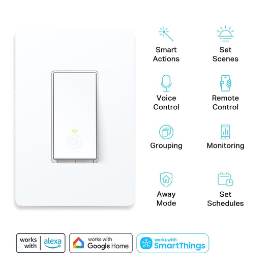 Kasa Smart 3-Way Light Switch Kit by TP-Link (HS210 KIT) - Neutral Wire and 2.4GHz Wi-Fi Connection Required, Works with Alexa and Google Home, No Hub Required, UL Certified, White,2 Count (Pack of 1) 🍁 All In One Marketplace Canada