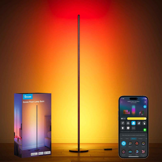 Govee Floor Lamp Basic, 1000lm LED Corner Lamp Compatible with SmartThings, Matter, Alexa, Standing Lamp with Music Mode and 16 Million DIY Colors, 85 Dynamic Scene, Modern Floor Lamp for Living Room 🍁 All In One Marketplace Canada
