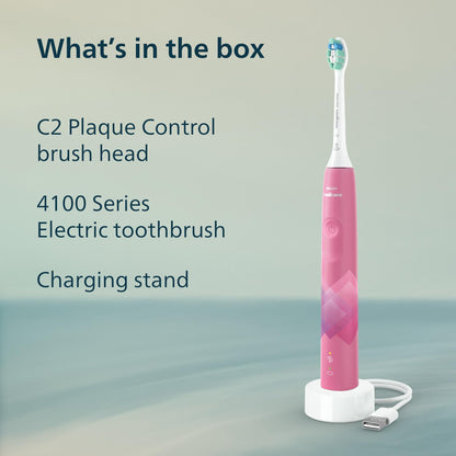 Philips Sonicare 4100 Electric Toothbrush, Sonic Toothbrush with Two Intensity Levels, Pressure Sensor and Timer, Paradise Pink Prismatic, Model HX3689/21 🍁 All In One Marketplace Canada