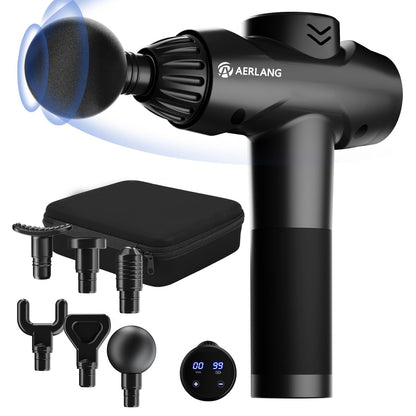 AERLANG Massage Gun,Mothers day gifts ideas Percussion Massage Gun, Muscle Handheld Deep Tissue Massager (Black)-– Six Different Adjustable Heads for Different Muscle Groups - 20 Speed Option 🍁 All In One Marketplace Canada