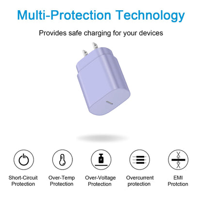 Coreykin 2 Pack USB C Fast Charger, 25W PD Super Fast Charging Block, Compatible with Galaxy S23/S22/S21/S20/S10/S9/Note20/Note10, with 6ft USB C Cable 🍁 All In One Marketplace Canada