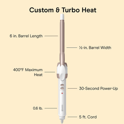 Conair Double Ceramic Curling Iron, 1/2-inch Curling Iron, White/Rose Gold 🍁 All In One Marketplace Canada