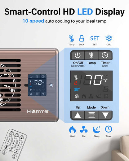 Hisummer Register Booster Fan for 4" x 10" Floor Register, Quiet 10-Speed Vent Fan Booster with Temp Sensor, 150 CFM Airflow, Improves Heating & Cooling, Remote Control (Oil-Rubbed Bronze) 🍁 All In One Marketplace Canada