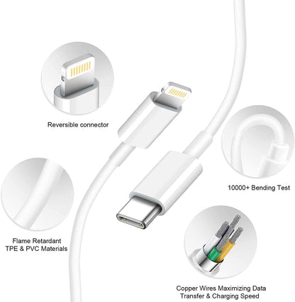 iPhone Charger Fast Charging【Apple MFi Certified】 2 Pack USB C Charger Block with 6FT USB C to Lightning Cables Compatible with iPhone 14/13/12/11 Pro Max/Xs Max/XR/AirPods Pro 🍁 All In One Marketplace Canada