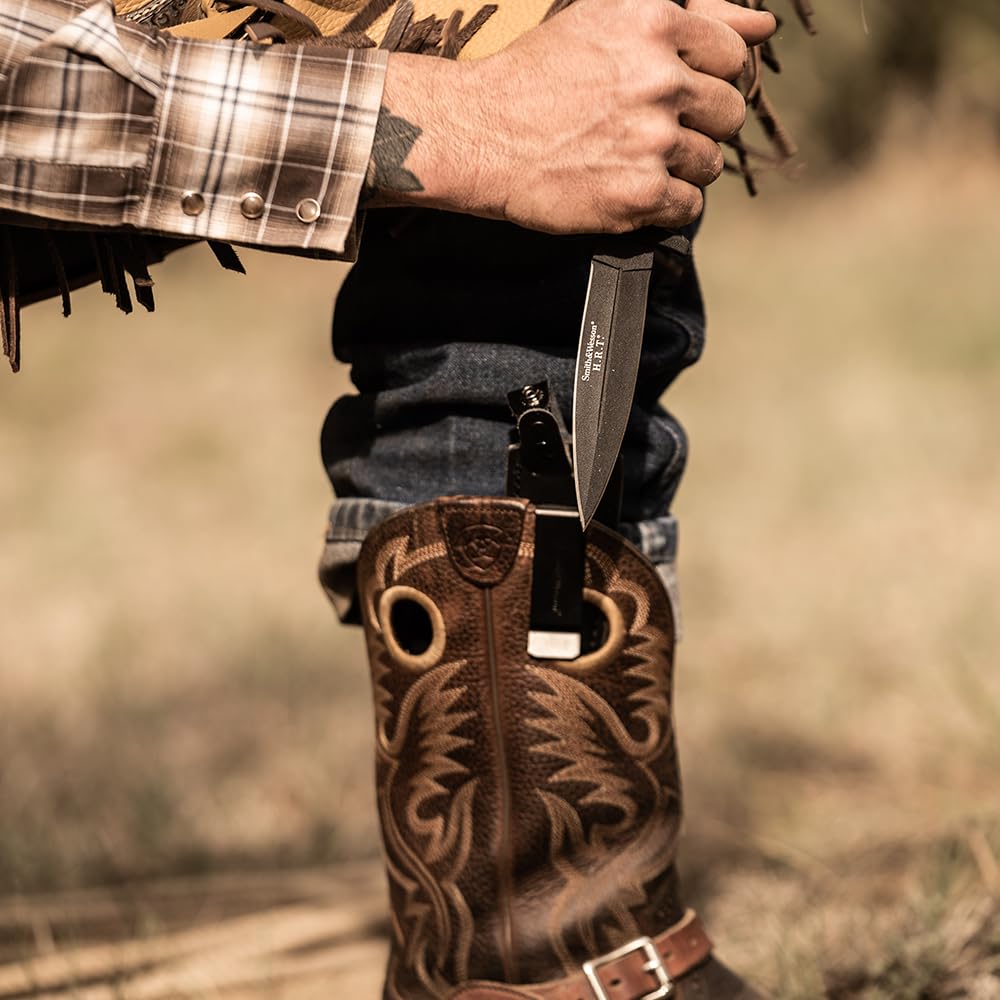 Smith & Wesson 9" H.R.T Double Edged Boot Knife,Black 🍁 All In One Marketplace Canada