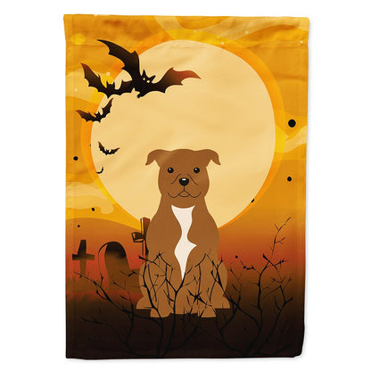 Caroline's Treasures BB4313CHF Halloween Staffordshire Bull Terrier Brown Flag Canvas House Size, Large, Multicolor