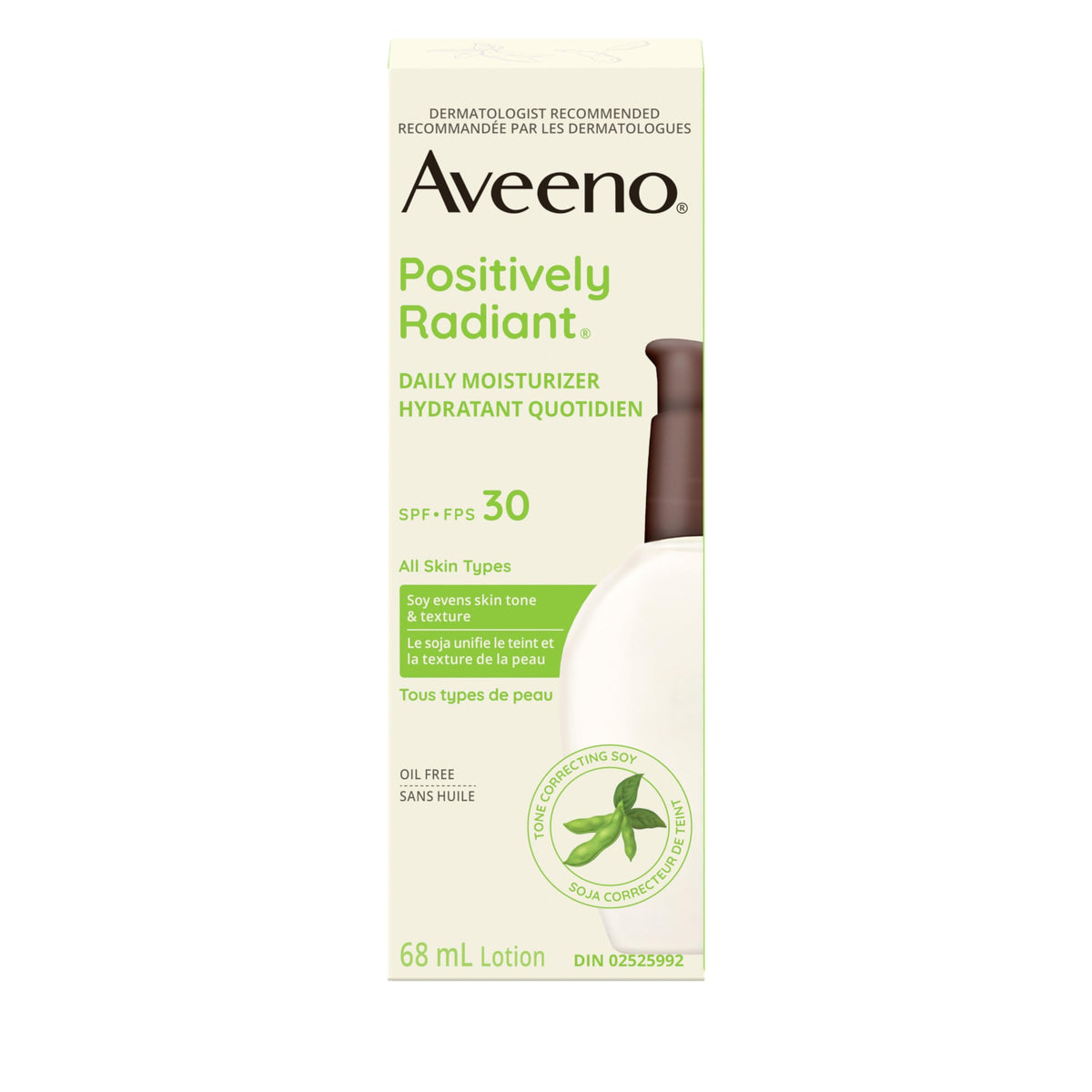 Aveeno Positively Radiant Daily Moisturizer SPF30, Sunscreen, Face Cream, Hypoallergenic, Sun Protection, 68mL 🍁 All In One Marketplace Canada