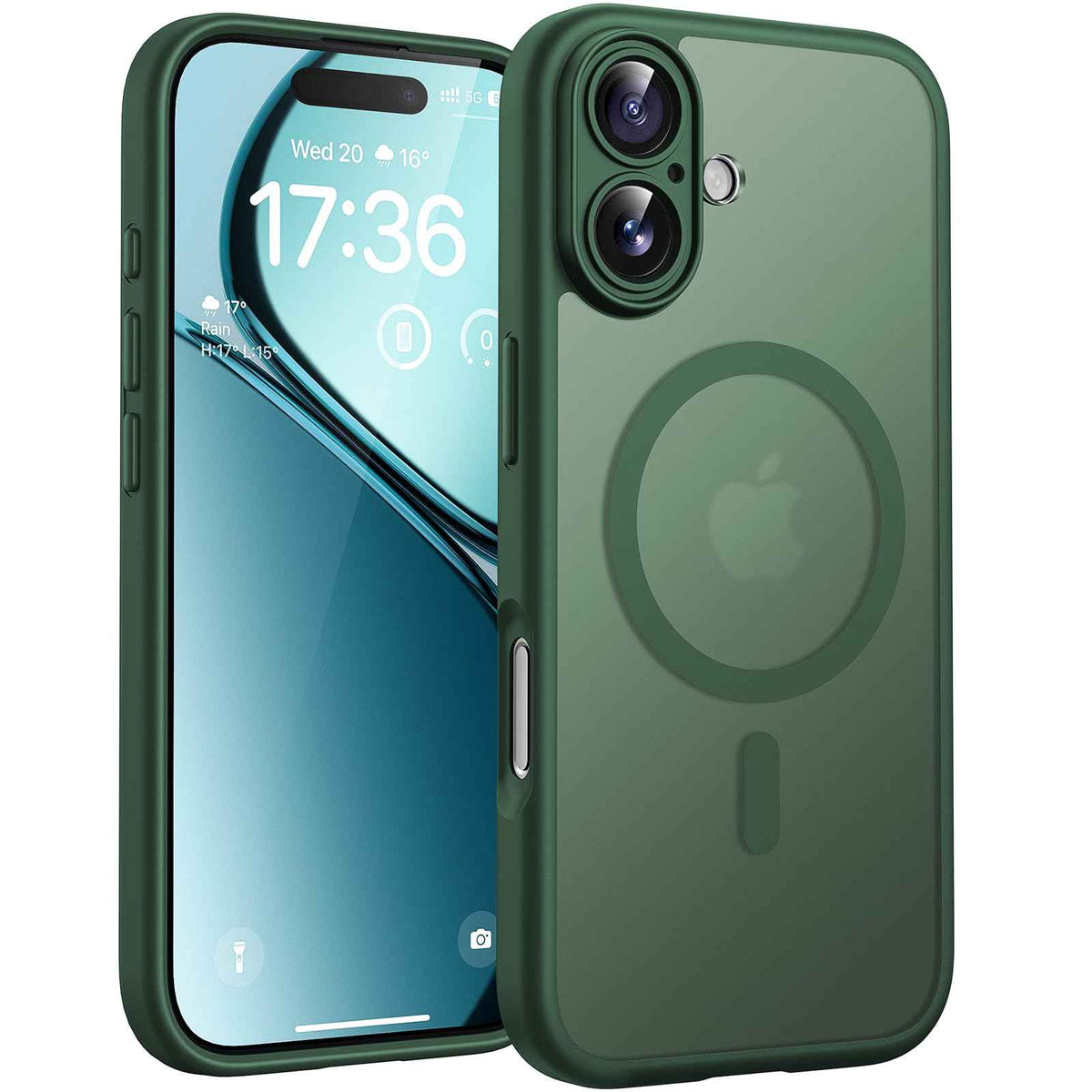 TOCOL for iPhone 17 Case, Full Camera Protection, Built-in Magnetic Ring, Compatible with Magsafe, Drop Protection, Translucent Matte Phone Case for iPhone 17 6.3 inch (Alpine Green) 🍁 All In One Marketplace Canada