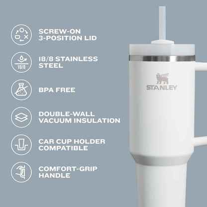 Stanley Quencher H2.0 Tumbler with Handle and Straw 14 oz Flowstate 3-Position Lid Cup Holder Compatible for Travel Insulated Stainless Steel Cup BPA-Free Seafoam 🍁 All In One Marketplace Canada