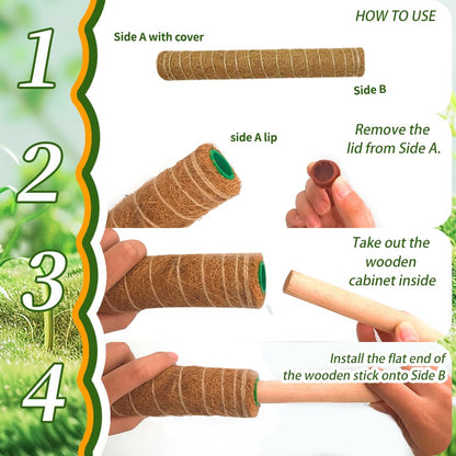 Moss Pole Plant Support Monstera - 5 Pack Coco Coir Moss Stick Plants Climber Support Indoor Monstera Stake for Climbing Plants Live House Potted, Vine, Pothos, Philodendron to Grow Upwards 🍁 All In One Marketplace Canada