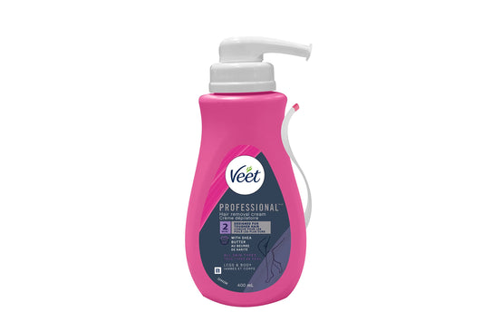 Veet Professional Hair Removal Cream for Legs, Arms, Underarms, Bikini, All Skin Types, Hair Remover with Shea Butter, Works in 2 Minutes Even on Tougher Hair, 400 mL 🍁 All In One Marketplace Canada